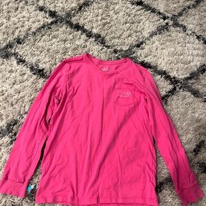 Vineyard Vines Pink and Blue Long Sleeve Tee